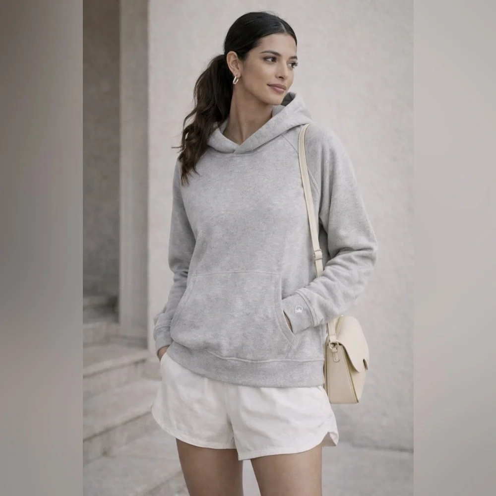 Lululemon Gray Hoodie Medium Pullover Sweatshirt Relaxed Fit Athleisure unisex - Picture 1 of 5